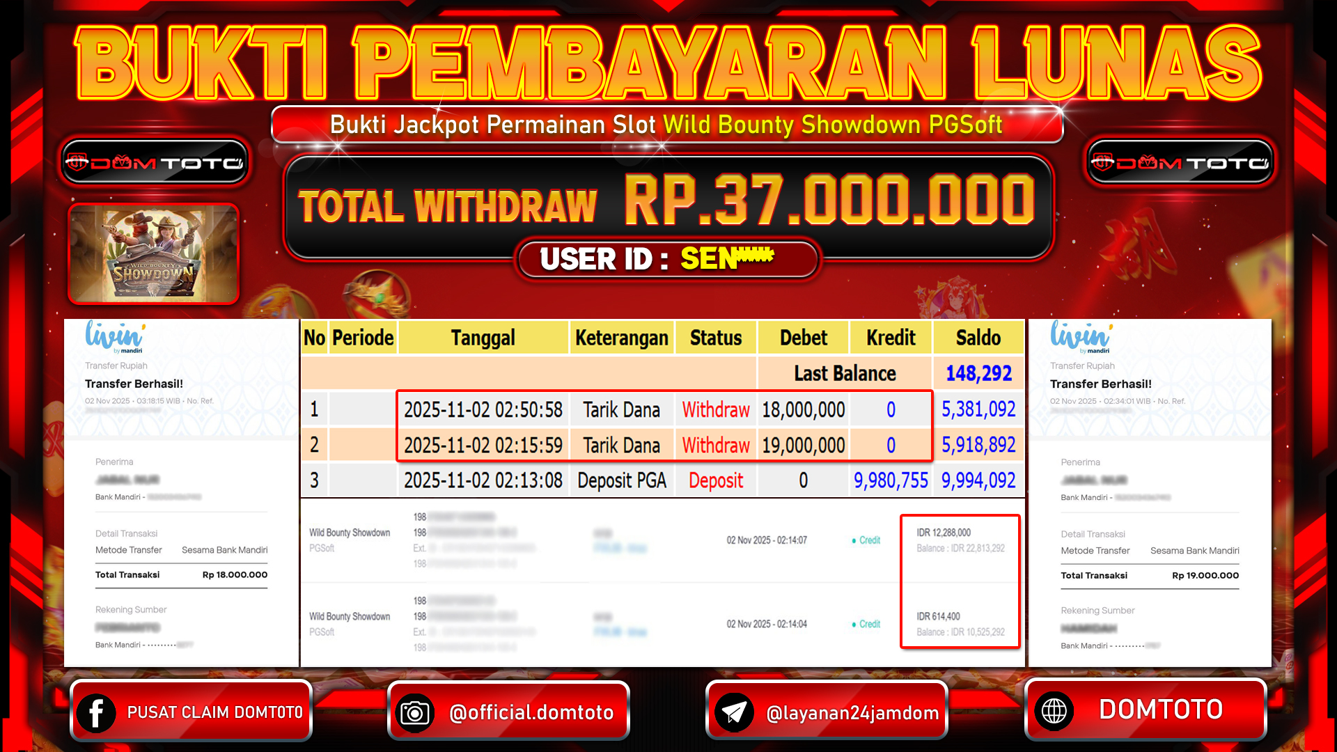JACKPOT SLOT Wild Bounty Showdown PGSoft 02 NOVEMBER 2025